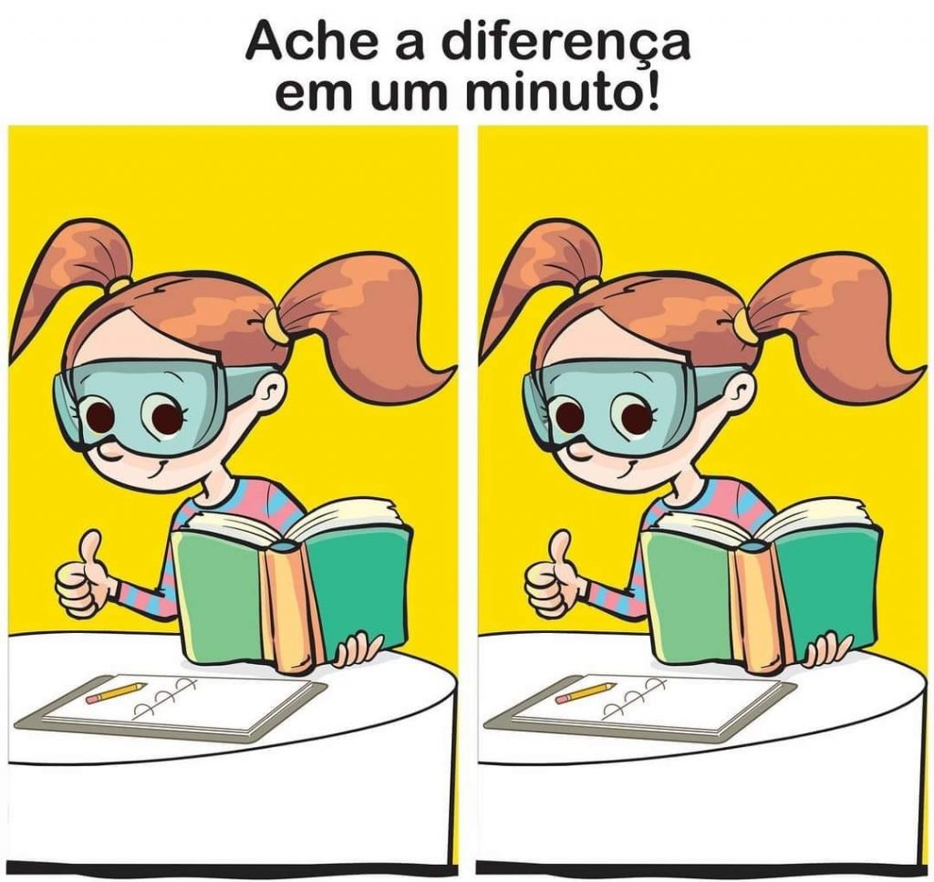 Ache a Diferença: A Menina Estudando