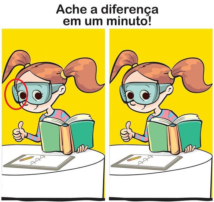 Resposta Ache a Diferença: A Menina Estudando