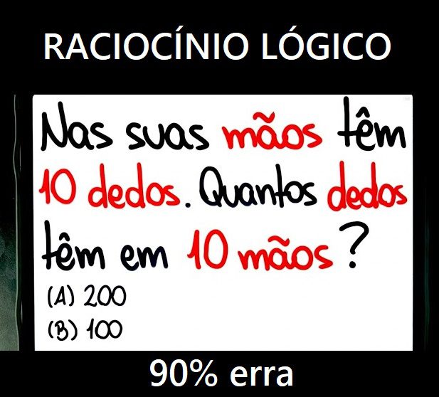 Nas suas mãos tem 10 dedos, quantos dedos tem em 10 mãos?