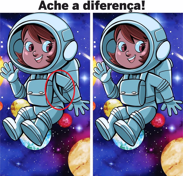 Resposta Ache a Diferença: A Astronauta