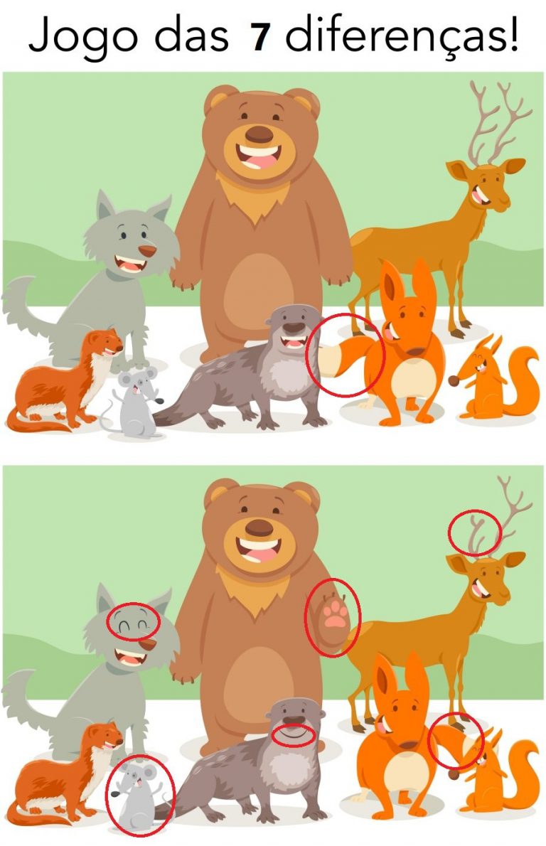 Jogo das 7 Diferenças: Os Animais
