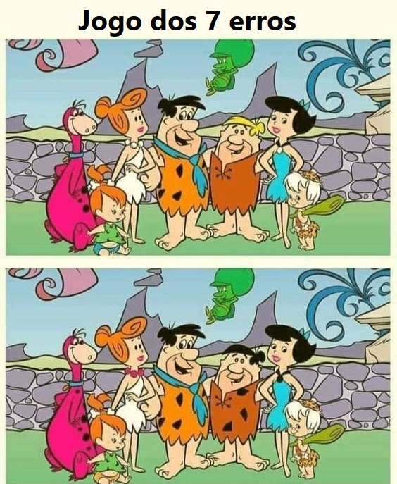 Resposta Ache 7 Diferenças: Os Flintstones