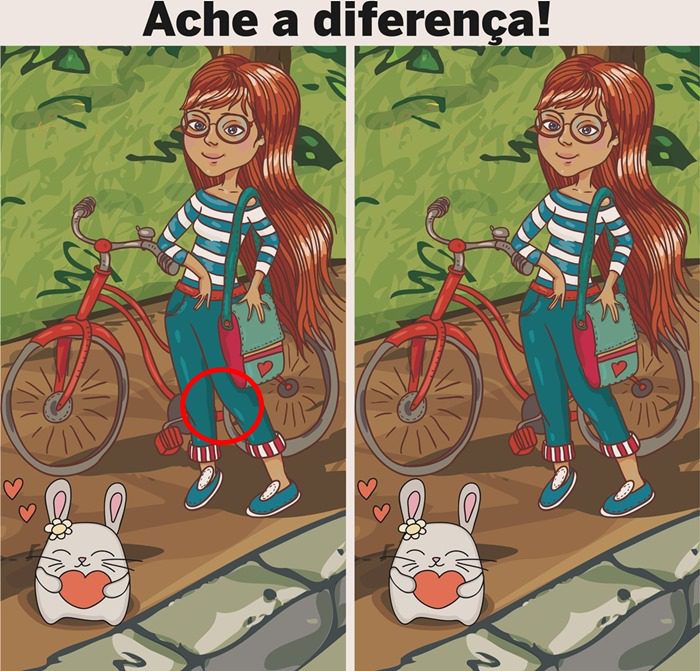 Resposta Ache a Diferença: A Menina e o Coelhinho