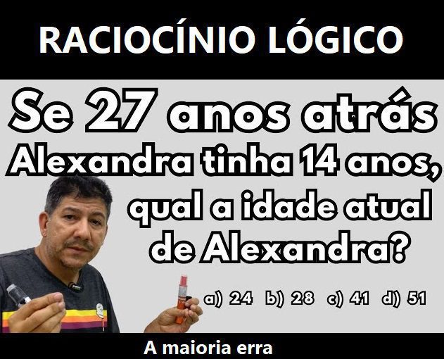 Se 27 anos atrás Alexandra tinha 14 anos, qual a idade atual de Alexandra