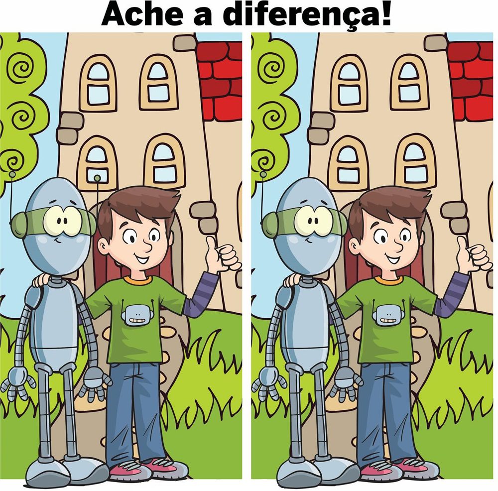 Desafio Visual Ache a Diferença: O Menino e o Robô