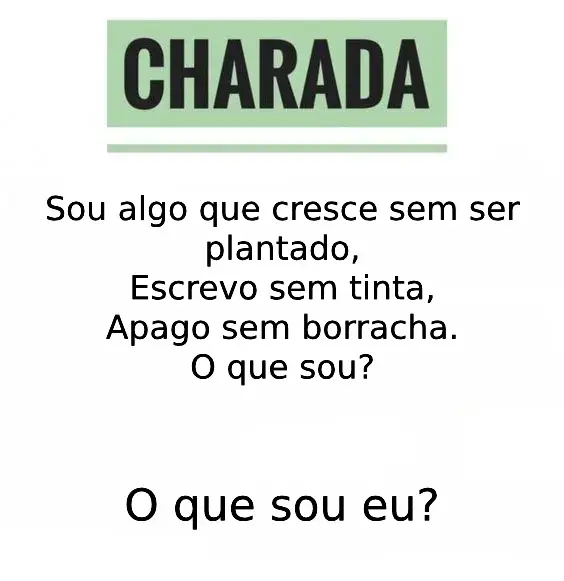 Charada: Cresço Sem Ser Plantado e Escrevo Sem Tinta